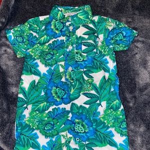 Tropical Hawaiian Button Up Romper